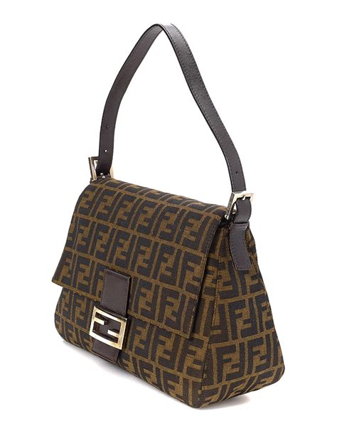 fendi zucca canvas baguette|Fendi vintage zucca shoulder bag.